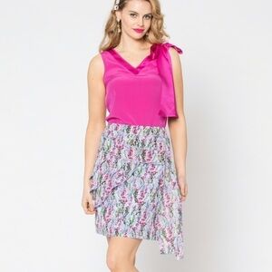 Alannah Hill Monet garden silk skirt with tie NWOT